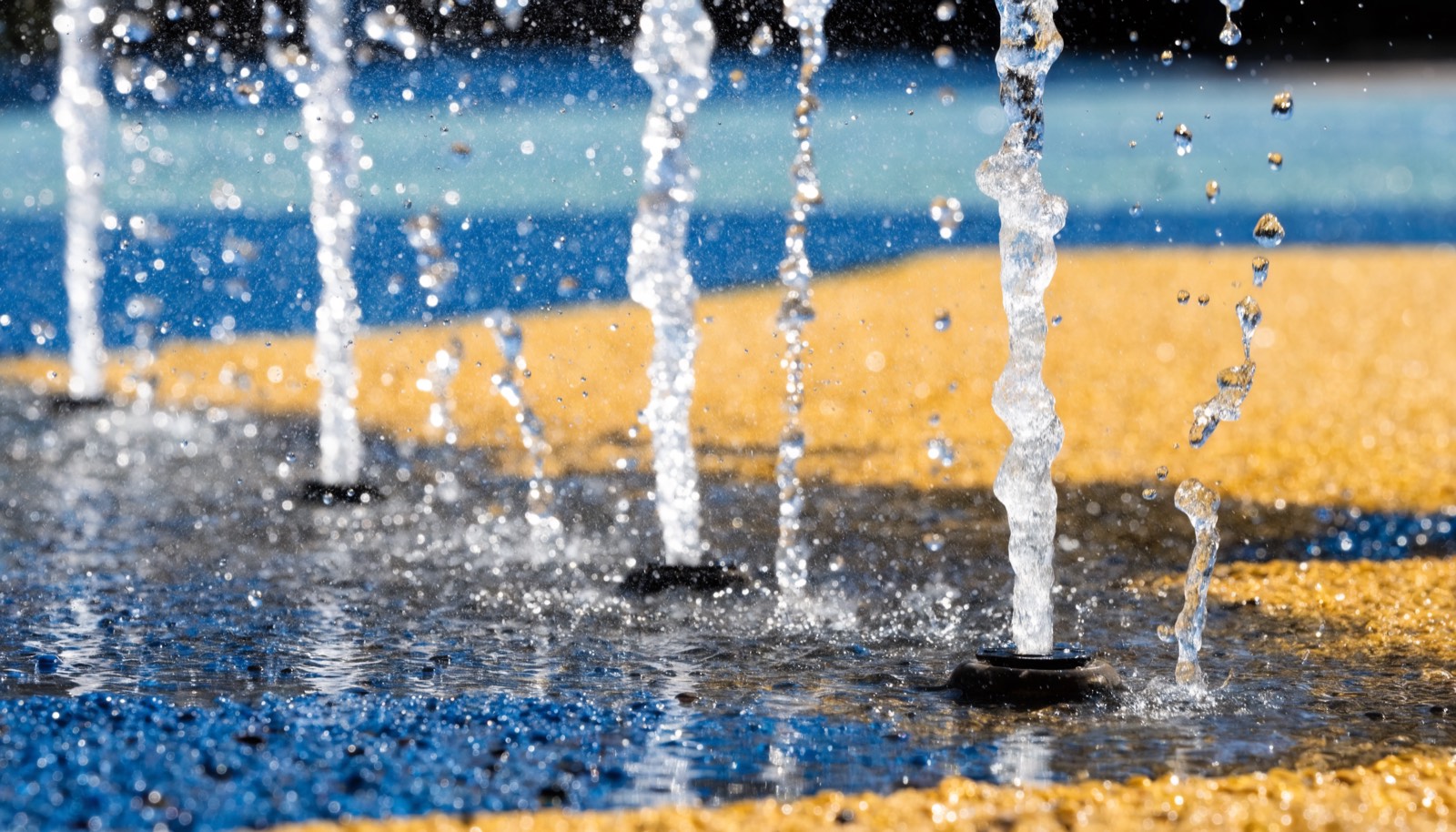 A splash pad photographed at the location