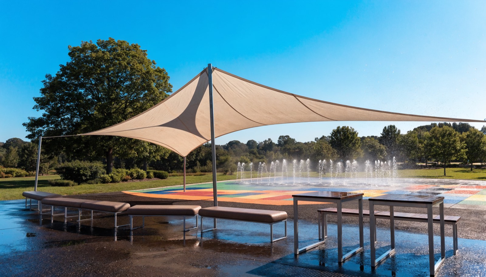 A splash pad suited to younger children